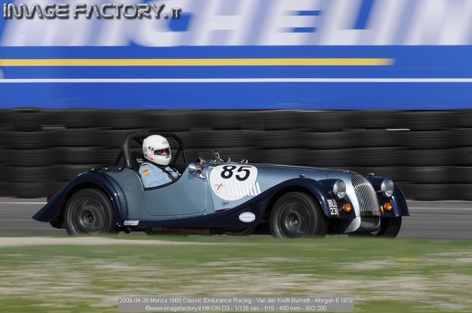 2008-04-26 Monza 1669 Classic Endurance Racing - Van der Kroft-Burnett - Morgan 8 1970